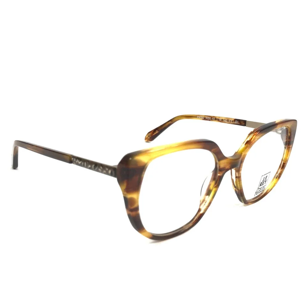 J.F. Rey Petite Eyeglasses Frames PA093 9050 Demi Horn Gold Cat Eye 48-16-140